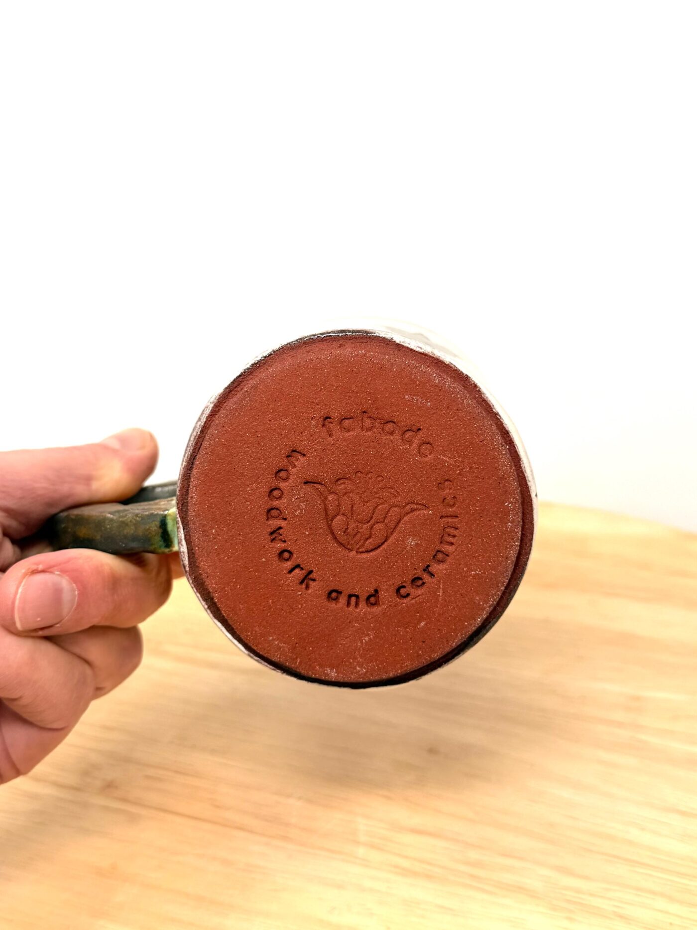 Handmade Ceramic Mug – Rustic Terracotta Stoneware, Sgraffito Folk Flower Design (14 of 16) -- Fabode Ceramics