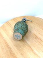 Handmade Turquoise Ceramic Soap Dispenser | Artisanal Coiled Clay | 250ml Capacity | Modern Stainless Steel Pump — maker detail