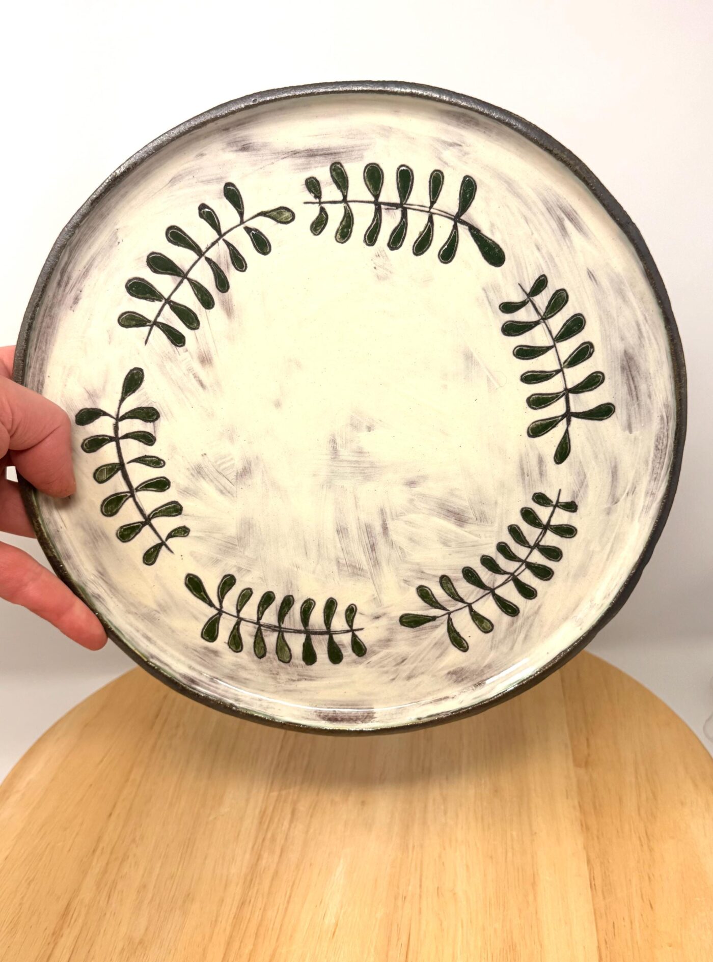 Handmade Large Ceramic Dinner Plate – Scandinavian Folk Inspired Stoneware (1 of 19) -- Fabode Ceramics