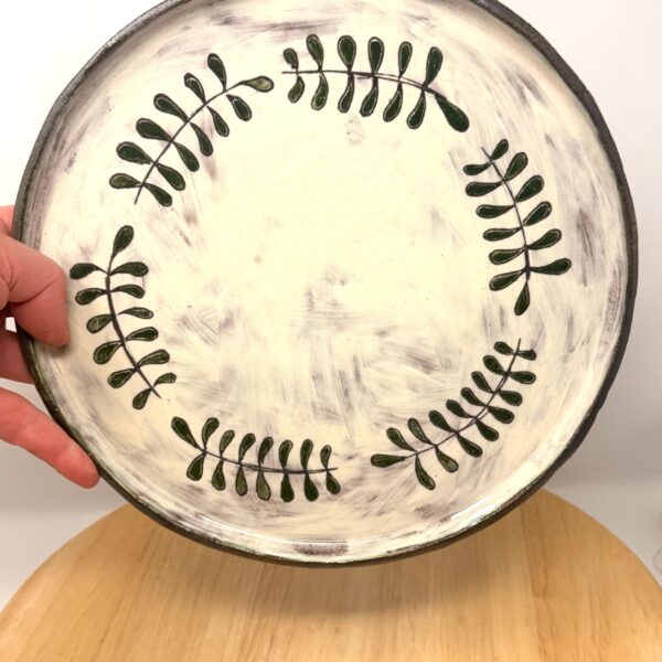 Handmade Large Ceramic Dinner Plate – Scandinavian Folk Inspired Stoneware (1 of 19) -- Fabode Ceramics