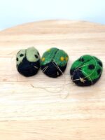 Set of 3 Needle Felted Ladybird Pin Cushions – Wool Ladybug Ornaments, Hanging Decorations (3 of 11) -- Fabode Ceramics