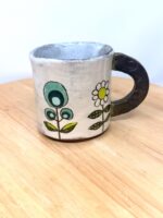 Handmade Ceramic Mug – Rustic Terracotta Stoneware, Sgraffito Folk Flower Design (11 of 14) -- Fabode Ceramics