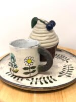 Handmade Ceramic Muffin Box with Lid – Cherry Cupcake Trinket Holder – Whimsical Pottery Jewellery Storage (2 of 13) -- Fabode Ceramics