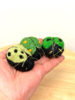 Set of 3 Needle Felted Ladybird Pin Cushions – Wool Ladybug Ornaments, Hanging Decorations (1 of 11) -- Fabode Ceramics
