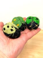 Set of 3 Needle Felted Ladybird Pin Cushions – Wool Ladybug Ornaments, Hanging Decorations (5 of 11) -- Fabode Ceramics