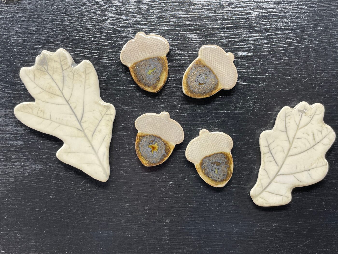 Handmade Ceramic Acorn & Oak Leaf Magnet Set, Autumn Decor (9 of 10) -- Fabode Ceramics