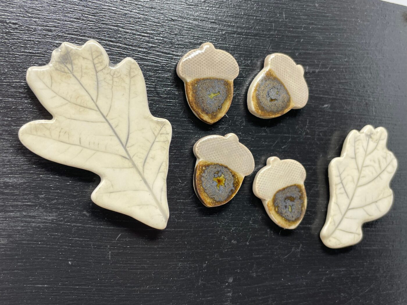 Handmade Ceramic Acorn & Oak Leaf Magnet Set, Autumn Decor (7 of 10) -- Fabode Ceramics