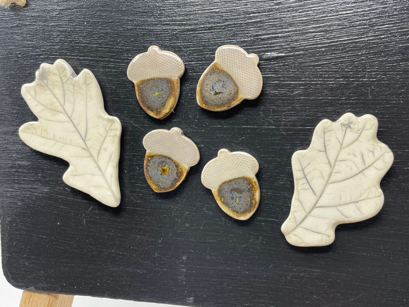 Handmade Ceramic Acorn & Oak Leaf Magnet Set, Autumn Decor (3 of 10) -- Fabode Ceramics