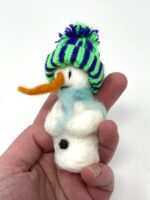 Mini wool needle felted snowman hanging Christmas ornaments (3 of 10) -- Fabode Ceramics