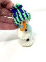 Mini wool needle felted snowman hanging Christmas ornaments (7 of 10) -- Fabode Ceramics