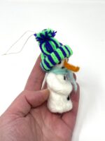 Mini wool needle felted snowman hanging Christmas ornaments (8 of 10) -- Fabode Ceramics