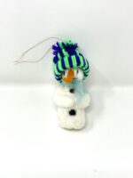 Mini wool needle felted snowman hanging Christmas ornaments (5 of 10) -- Fabode Ceramics