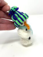 Mini wool needle felted snowman hanging Christmas ornaments (9 of 10) -- Fabode Ceramics