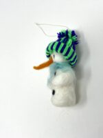 Mini wool needle felted snowman hanging Christmas ornaments (2 of 10) -- Fabode Ceramics