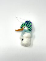 Mini wool needle felted snowman hanging Christmas ornaments (10 of 10) -- Fabode Ceramics