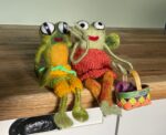 Needle Felted Frog Doll with Long Legs and Knitted Shorts | Whimsical Wool Sculpture (3 of 14) -- Fabode Ceramics