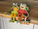 Needle Felted Frog Doll with Long Legs and Knitted Shorts | Whimsical Wool Sculpture (4 of 14) -- Fabode Ceramics