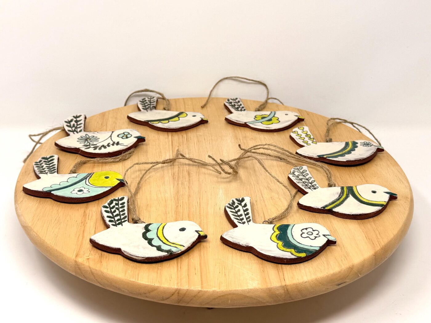 Handmade Terracotta Bird Ornament | Sgraffito Ceramic Wall Hanging (4 of 10) -- Fabode Ceramics