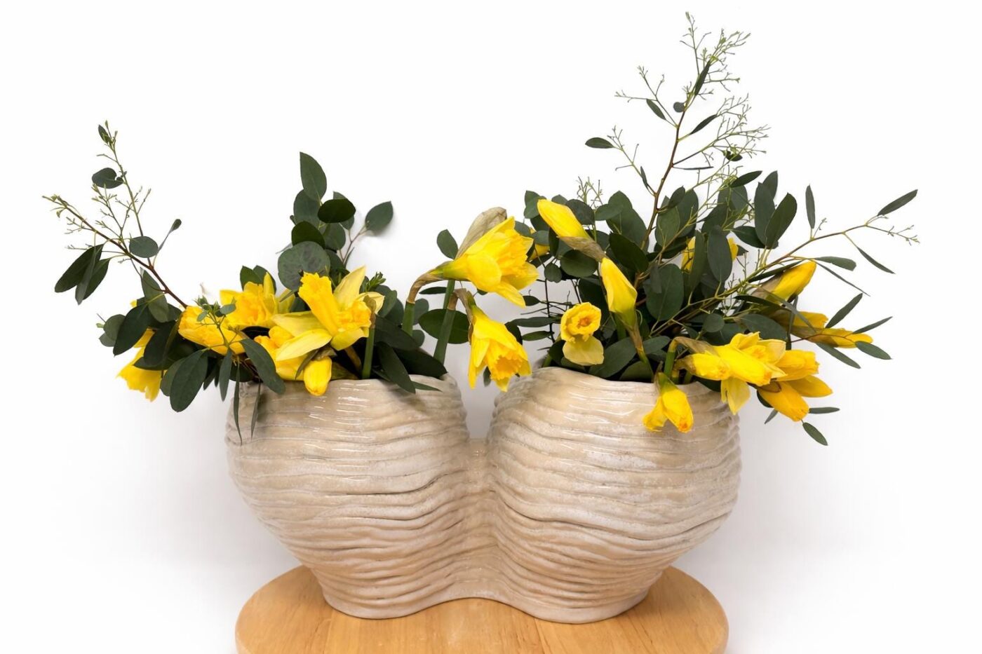 Large Handmade Double Ceramic Vase – One of a Kind White Stoneware Sculptural Vase (1 of 15) -- Fabode Ceramics