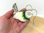 Handmade Terracotta Bird Ornament | Sgraffito Ceramic Wall Hanging (1 of 9) -- Fabode Ceramics