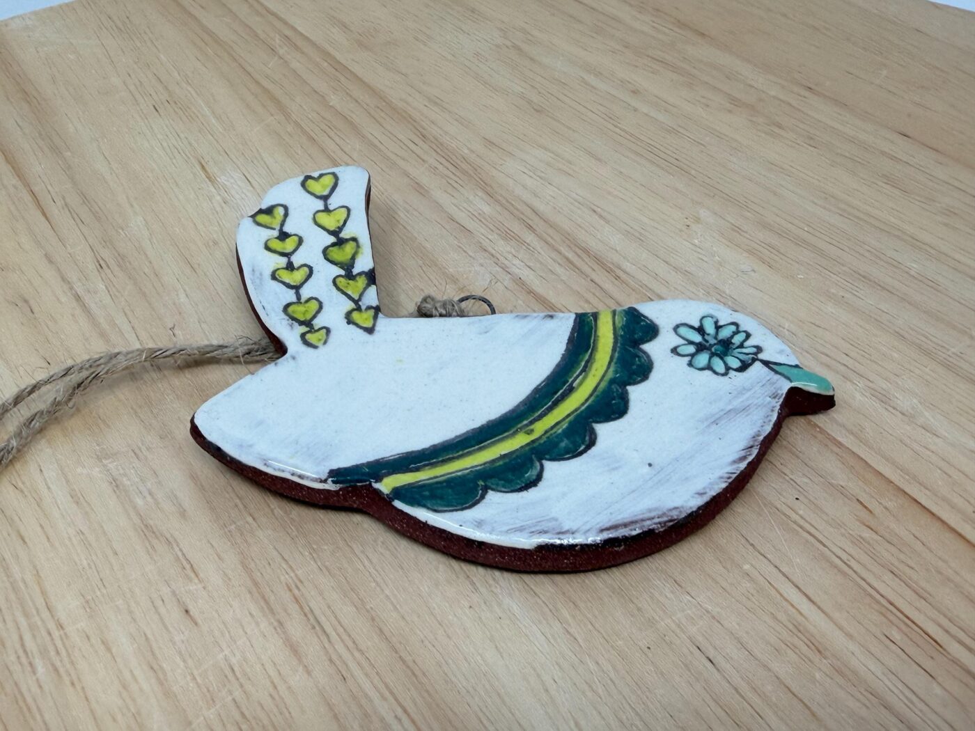 Handmade Terracotta Bird Ornament | Sgraffito Ceramic Wall Hanging (10 of 10) -- Fabode Ceramics