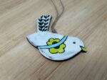Handmade Terracotta Bird Ornament | Sgraffito Ceramic Wall Hanging (6 of 10) -- Fabode Ceramics