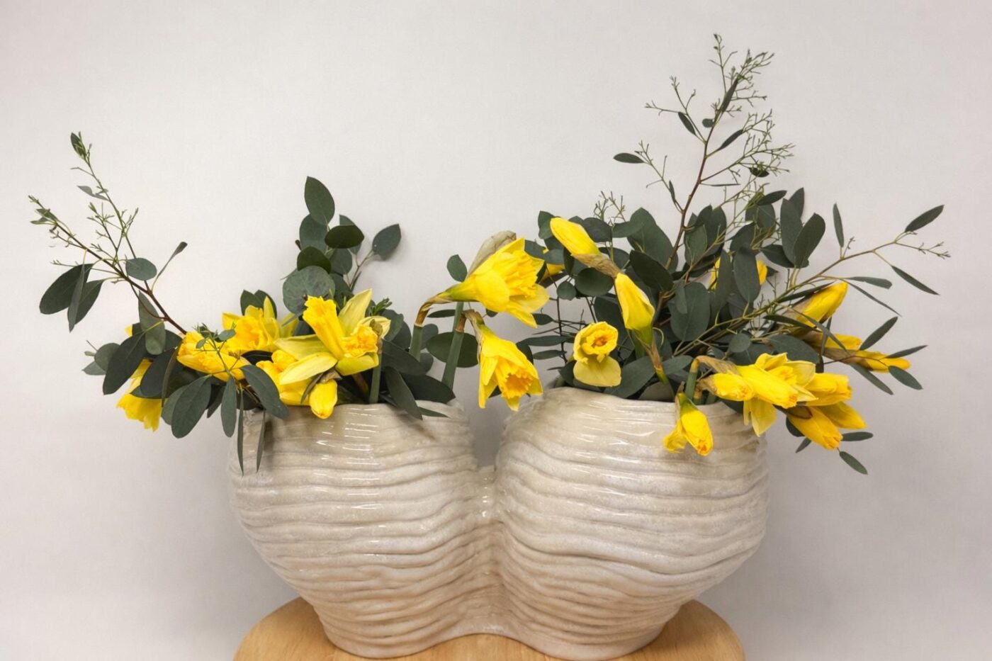 Large Handmade Double Ceramic Vase – One of a Kind White Stoneware Sculptural Vase (5 of 15) -- Fabode Ceramics