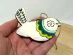Handmade Terracotta Bird Ornament | Sgraffito Ceramic Wall Hanging (6 of 9) -- Fabode Ceramics