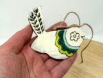 Handmade Terracotta Bird Ornament | Sgraffito Ceramic Wall Hanging (5 of 9) -- Fabode Ceramics