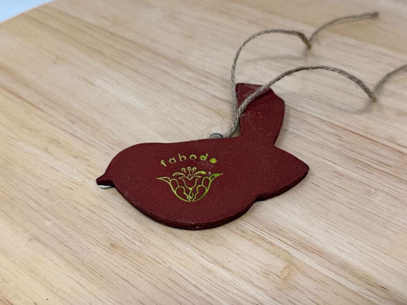 Handmade Terracotta Bird Ornament | Sgraffito Ceramic Wall Hanging (7 of 9) -- Fabode Ceramics