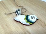 Handmade Terracotta Bird Ornament | Sgraffito Ceramic Wall Hanging (8 of 9) -- Fabode Ceramics