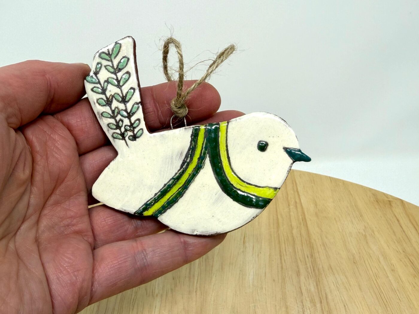 il_fullxfull.7694914603_cd07.jpg Handmade Terracotta Bird Ornament | Sgraffito Ceramic Wall Hanging (1 of 8) -- Fabode Ceramics