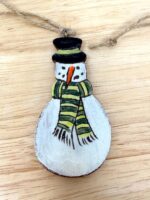 Handmade Ceramic Snowman Christmas Ornament – Rustic Hanging Decoration (3 of 7) -- Fabode Ceramics