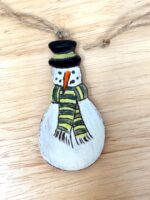 Handmade Ceramic Snowman Christmas Ornament – Rustic Hanging Decoration (7 of 7) -- Fabode Ceramics