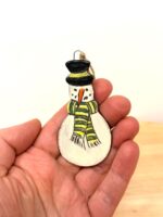 Handmade Ceramic Snowman Christmas Ornament – Rustic Hanging Decoration (1 of 7) -- Fabode Ceramics