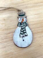 Handmade Ceramic Snowman Christmas Ornament – Rustic Hanging Decoration (4 of 5) -- Fabode Ceramics