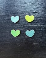 Handmade Rustic Ceramic Heart Magnets – Set of 4 in Soft Green & Blue Tones (6 of 10) -- Fabode Ceramics