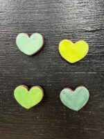 Handmade Rustic Ceramic Heart Magnets – Set of 4 in Soft Green & Blue Tones (2 of 10) -- Fabode Ceramics
