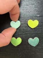 Handmade Rustic Ceramic Heart Magnets – Set of 4 in Soft Green & Blue Tones (1 of 10) -- Fabode Ceramics