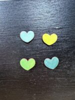 Handmade Rustic Ceramic Heart Magnets – Set of 4 in Soft Green & Blue Tones (8 of 10) -- Fabode Ceramics