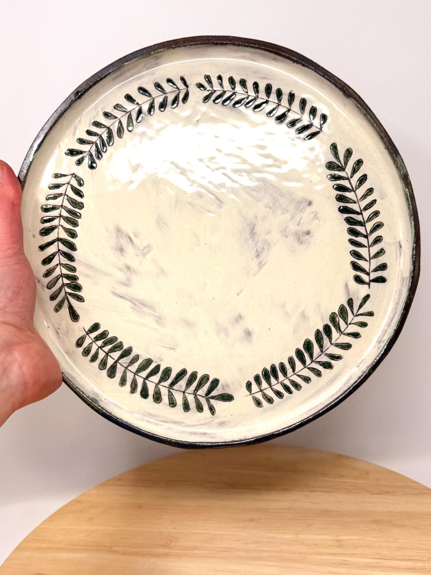 Handmade Large Ceramic Dinner Plate – Scandinavian Folk Inspired Stoneware (2 of 18) -- Fabode Ceramics