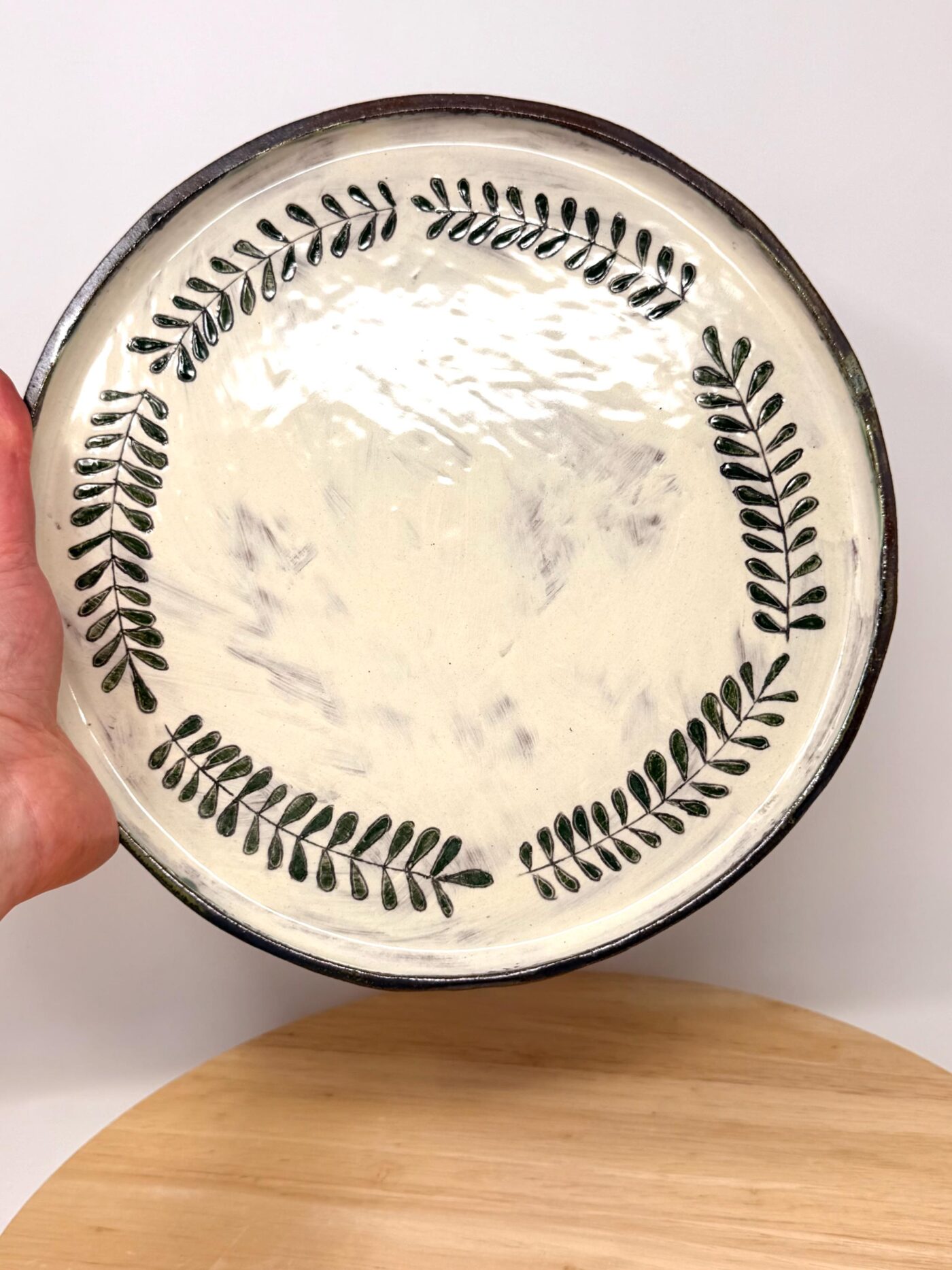 Handmade Large Ceramic Dinner Plate – Scandinavian Folk Inspired Stoneware (1 of 18) -- Fabode Ceramics