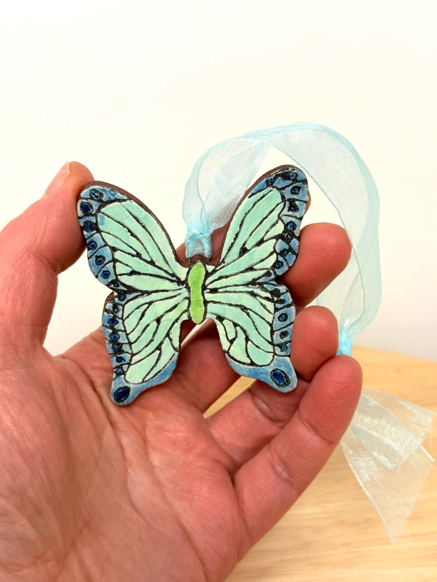 il_fullxfull.7706171756_ruwq.jpg Handmade Ceramic Butterfly Ornament – Folk Art Hanging Decoration (1 of 12) -- Fabode Ceramics