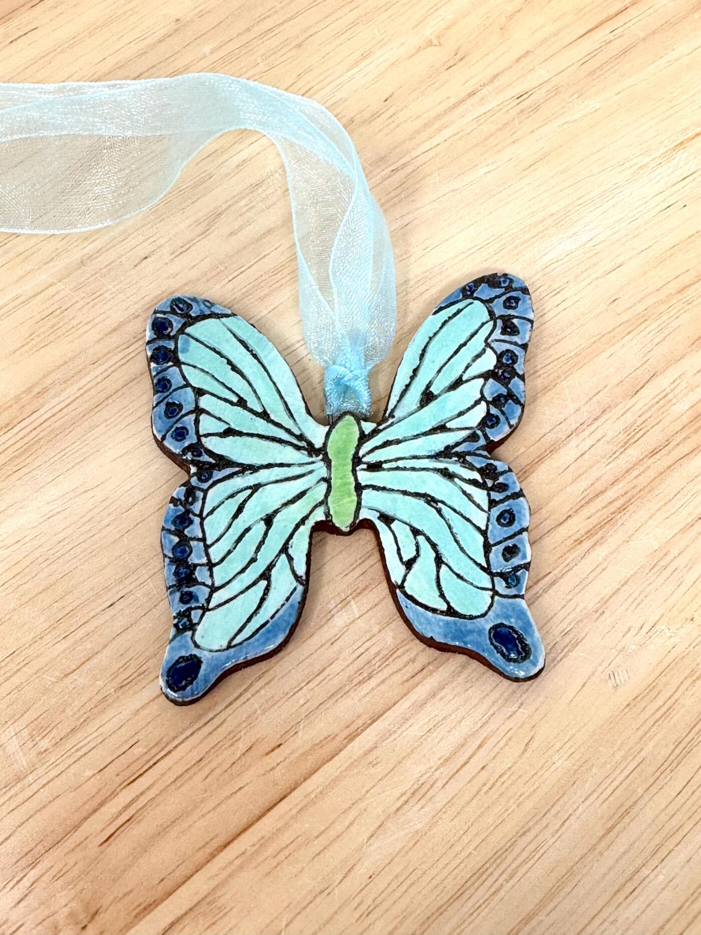 Handmade Ceramic Butterfly Ornament – Folk Art Hanging Decoration (12 of 12) -- Fabode Ceramics