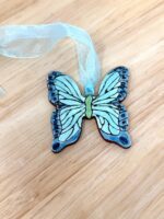 Handmade Ceramic Butterfly Ornament – Folk Art Hanging Decoration (11 of 12) -- Fabode Ceramics