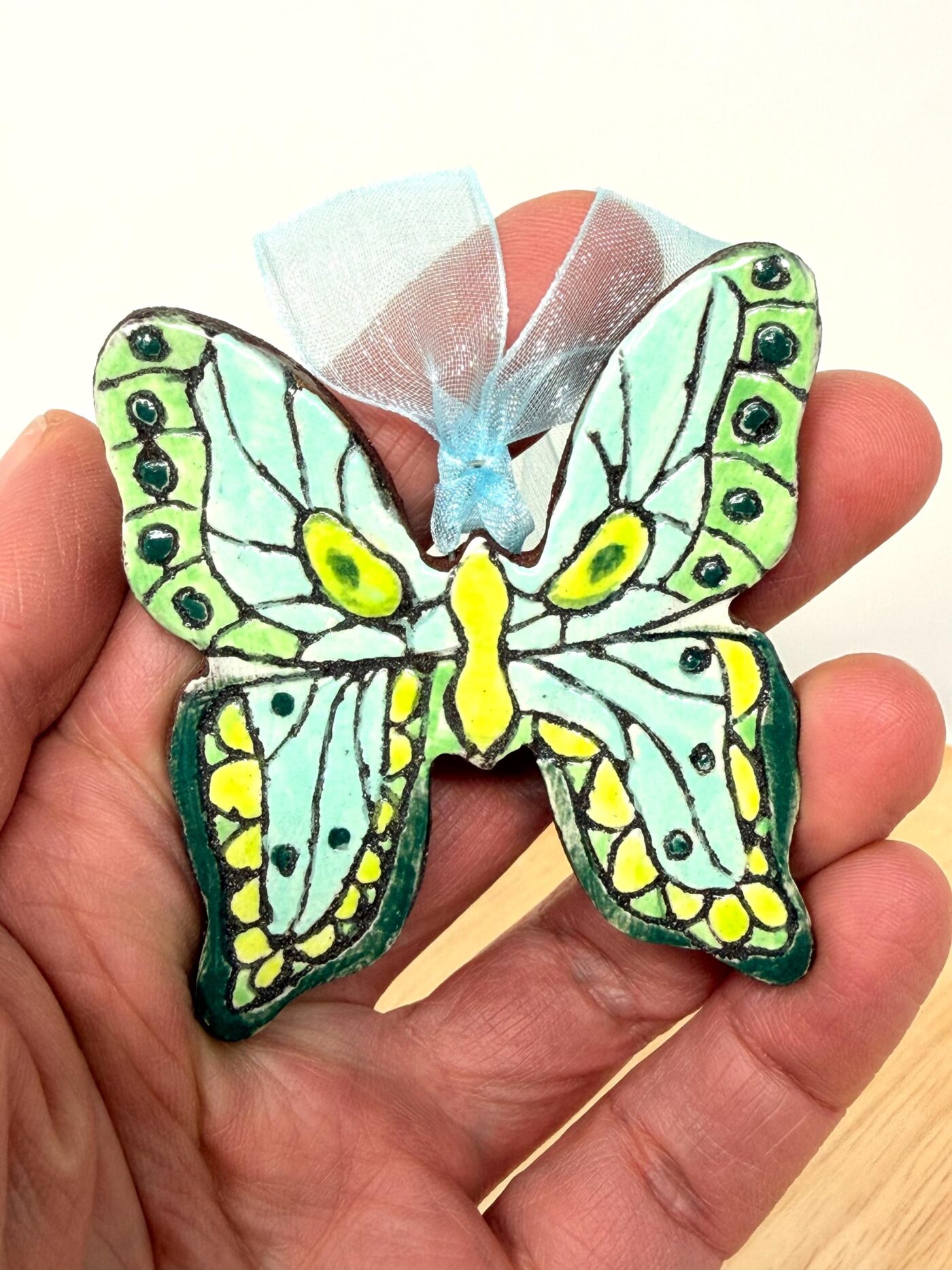 il_fullxfull.7706186774_fm3z.jpg Handmade Ceramic Butterfly Ornament – Folk Art Hanging Decoration (1 of 10) -- Fabode Ceramics