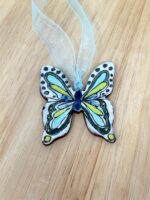 Handmade Ceramic Butterfly Ornament – Scandinavian Folk Art Wall Hanging, Terracotta Decor (5 of 13) -- Fabode Ceramics