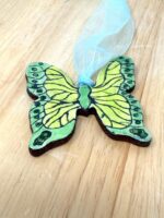 Handmade Ceramic Butterfly Ornament – Yellow & Green Folk Art Wall Hanging – Rustic Terracotta Home Decor (3 of 8) -- Fabode Ceramics