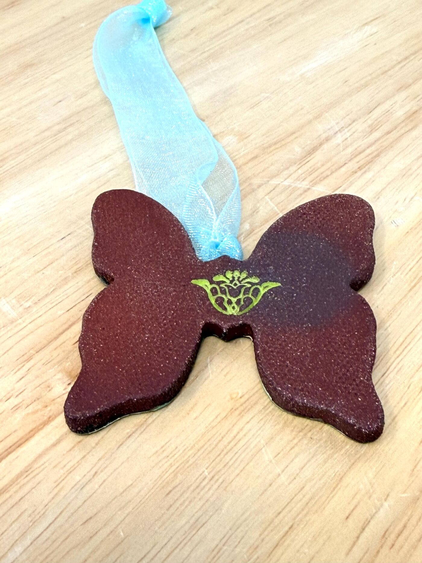 Handmade Ceramic Butterfly Ornament – Yellow & Green Folk Art Wall Hanging – Rustic Terracotta Home Decor (7 of 8) -- Fabode Ceramics