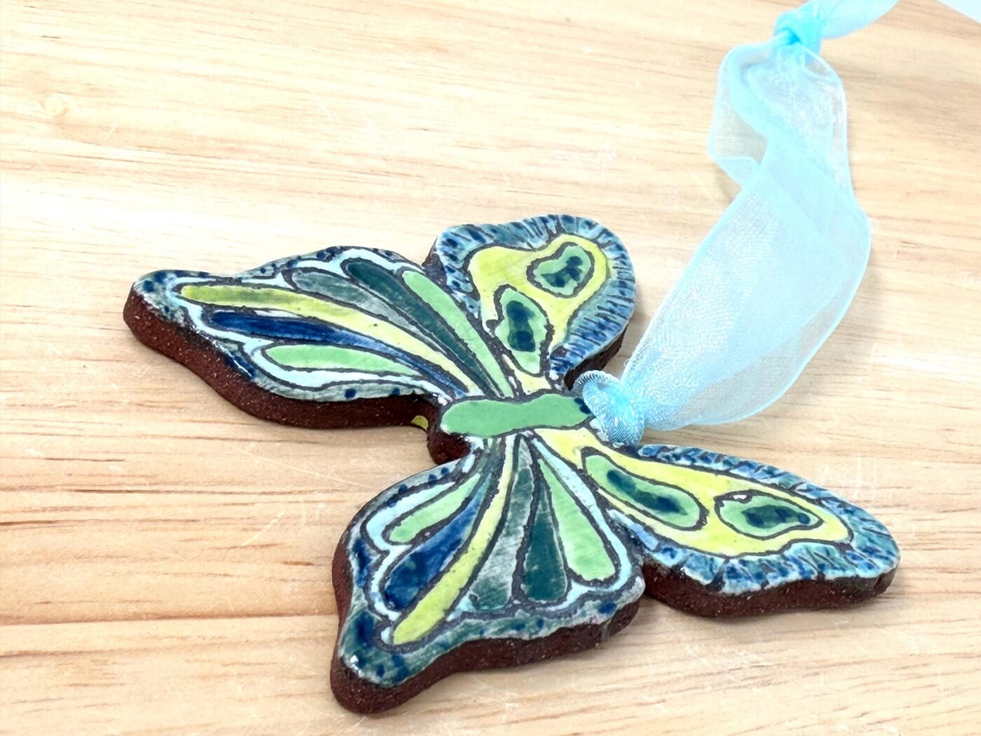 Handmade Ceramic Butterfly Ornament – Folk Art Wall Hanging, Terracotta Clay Decor (14 of 17) -- Fabode Ceramics